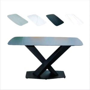 Bàn Ăn Mặt Đá Ceramic Chân X 1m4