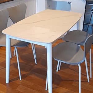 Bàn Ăn Lucas Chân Gỗ Mặt Đá Ceramic Nhập Khẩu