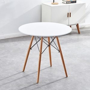 Bàn Tròn Eames Chân Gỗ Đan