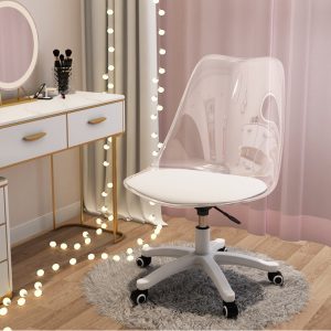 Ghế Bar Eames Trong Suốt Mặt Đệm Đế Xoay