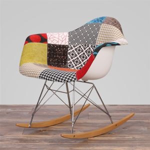 Ghế Eames Thổ Cẩm Chân Bập Bênh