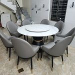 Bàn Ăn Tròn Xoay Mặt Đá D130