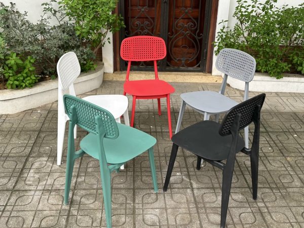 ghế nhựa đúc Bunny tựa lỗ giả nhiều màu